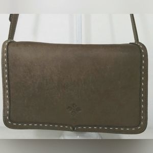 PATRICIA NASH DARK OLIVE FRONT FLAP LARGE CROSSBODY COWHIDE LEATHER